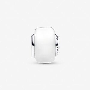 Pandora White Mini Murano Glass Charm